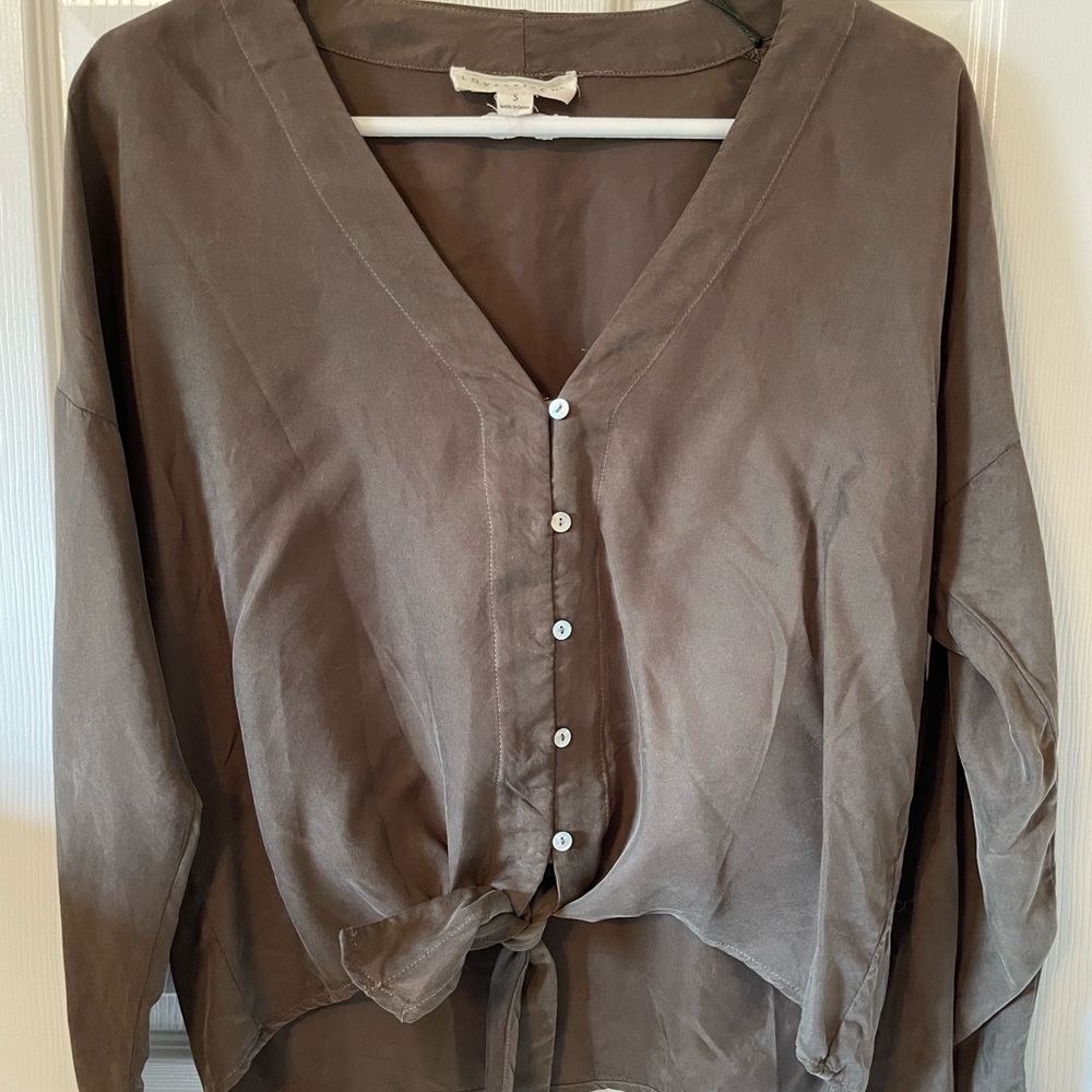 Love Stitch green long sleeve top